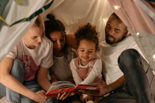 Family reading together