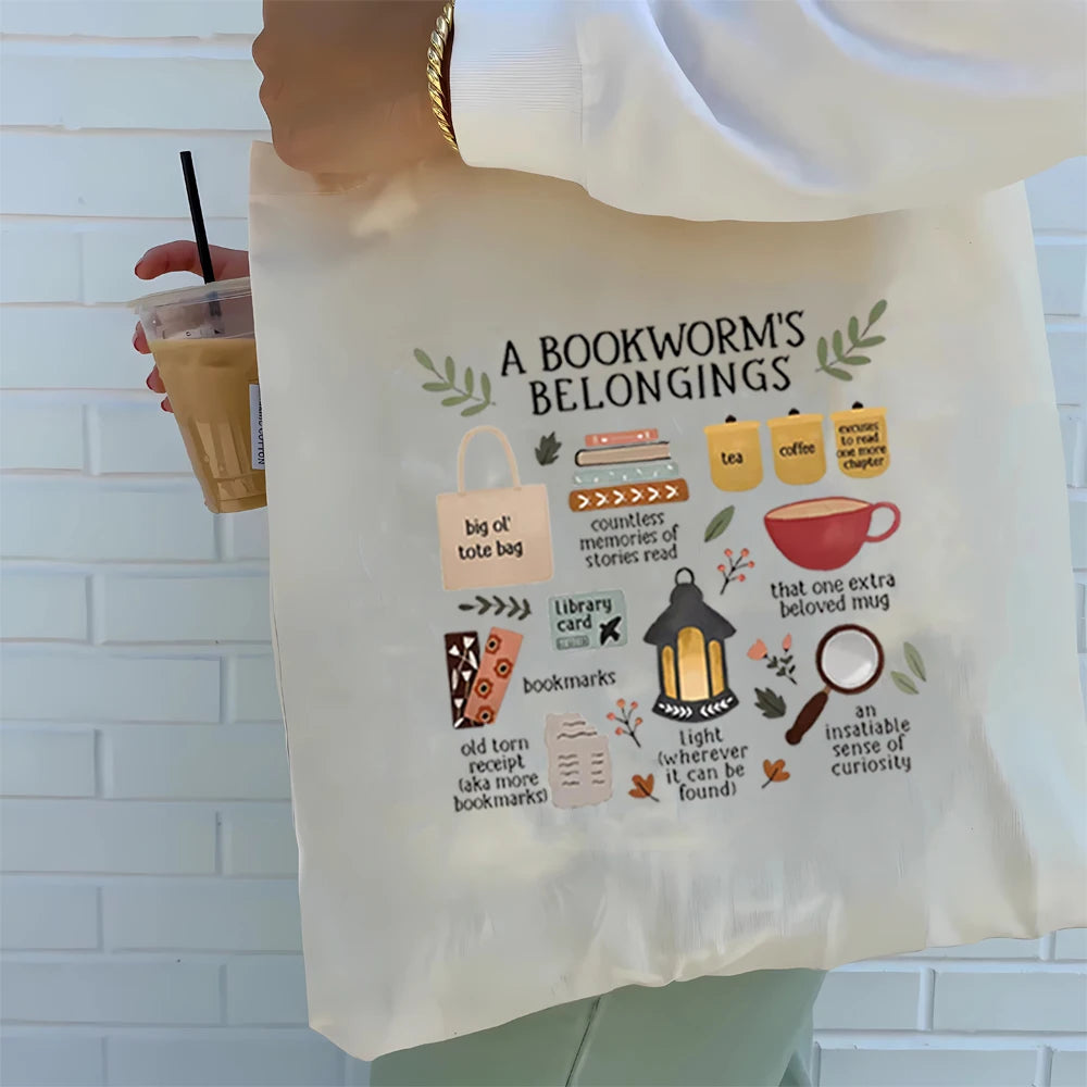 A Bookworm's Belongings Tote Bag