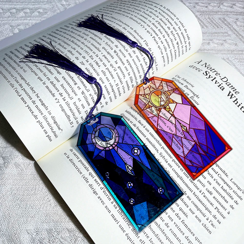 Stained Glass Sun and Moon Book Marks