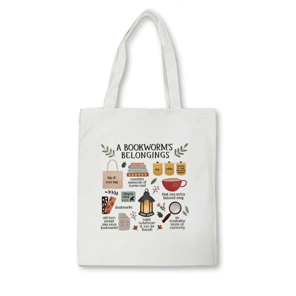 A Bookworm's Belongings Tote Bag