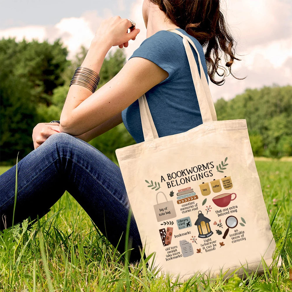 A Bookworm's Belongings Tote Bag