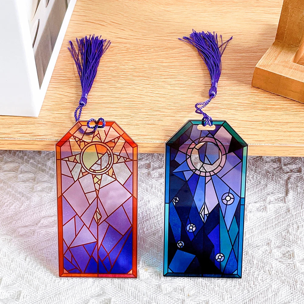 Stained Glass Sun and Moon Book Marks