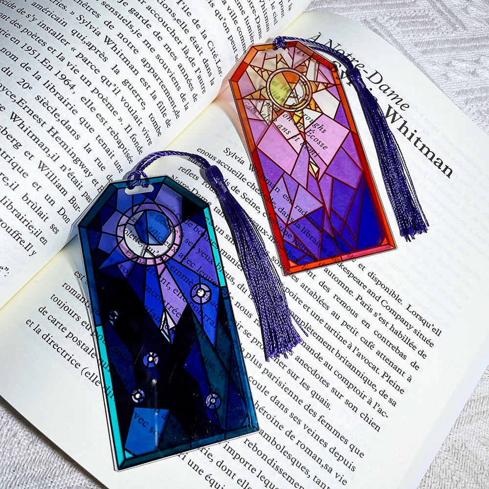 Stained Glass Sun and Moon Book Marks