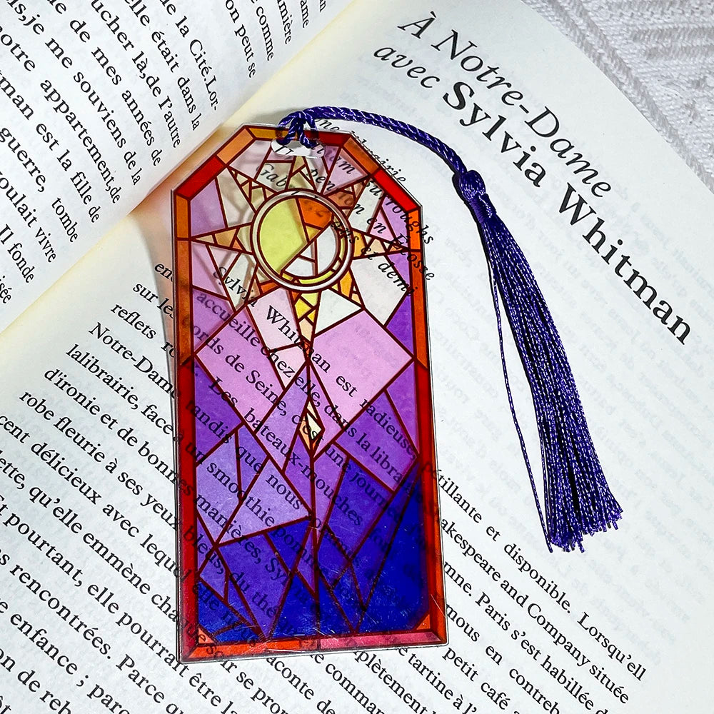 Stained Glass Sun and Moon Book Marks